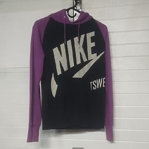 Nike Black and Purple Hoodie